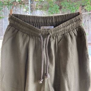 Black Crane Drawstring Waist